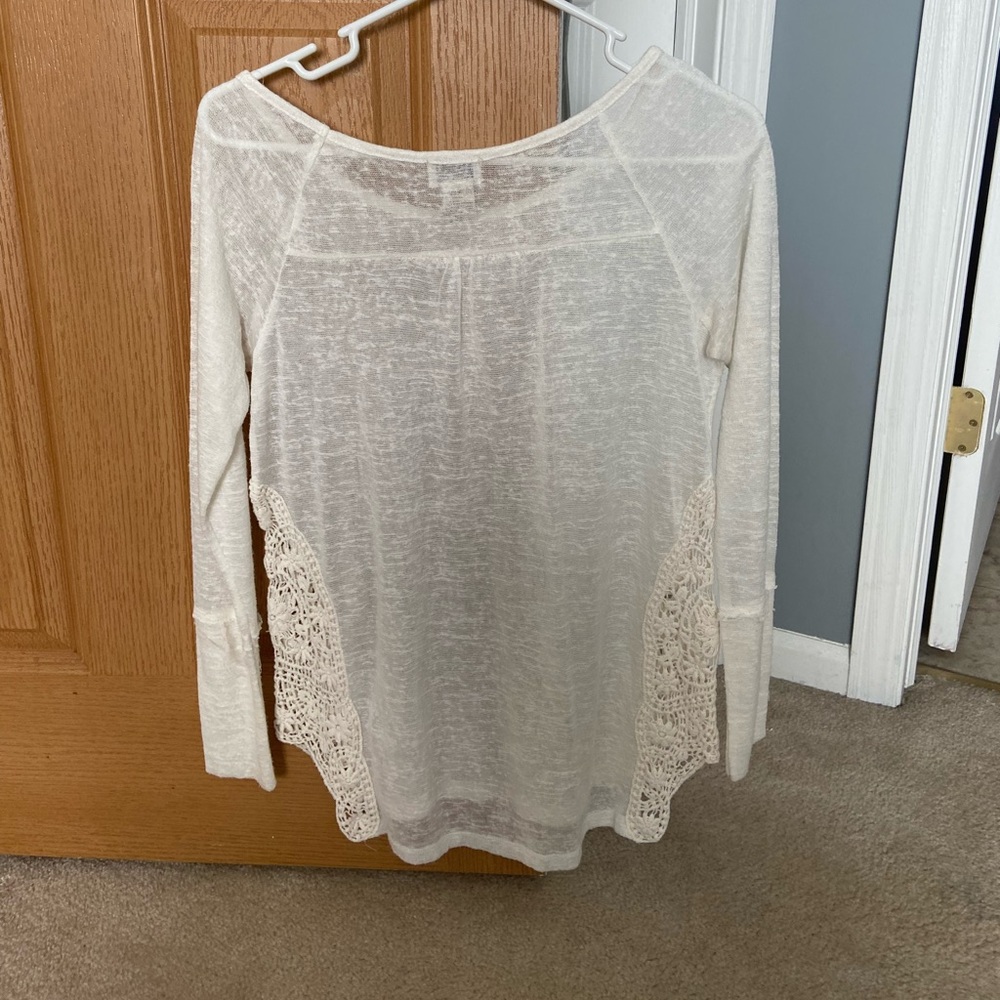Eyelash sheer cream lightweight sweater